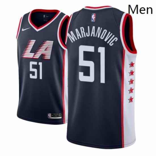 Men NBA 2018 19 Los Angeles Clippers 51 Boban Marjanovic City Edition Navy Jersey